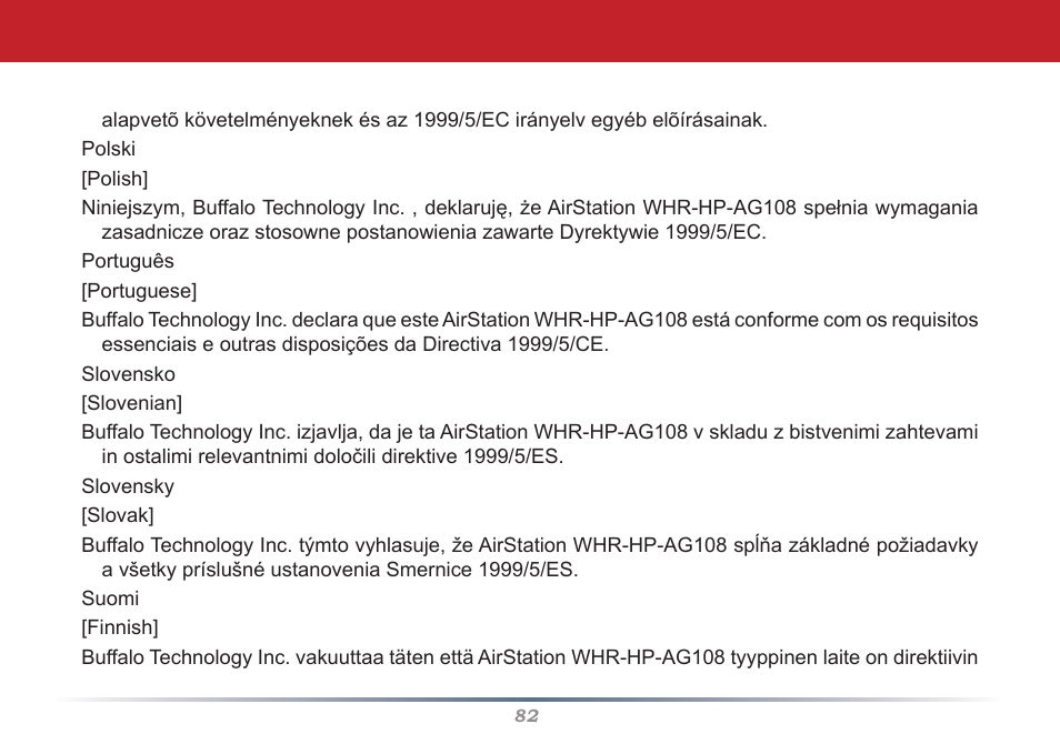 HP WHR-HP-AG108 User Manual | Page 82 / 88