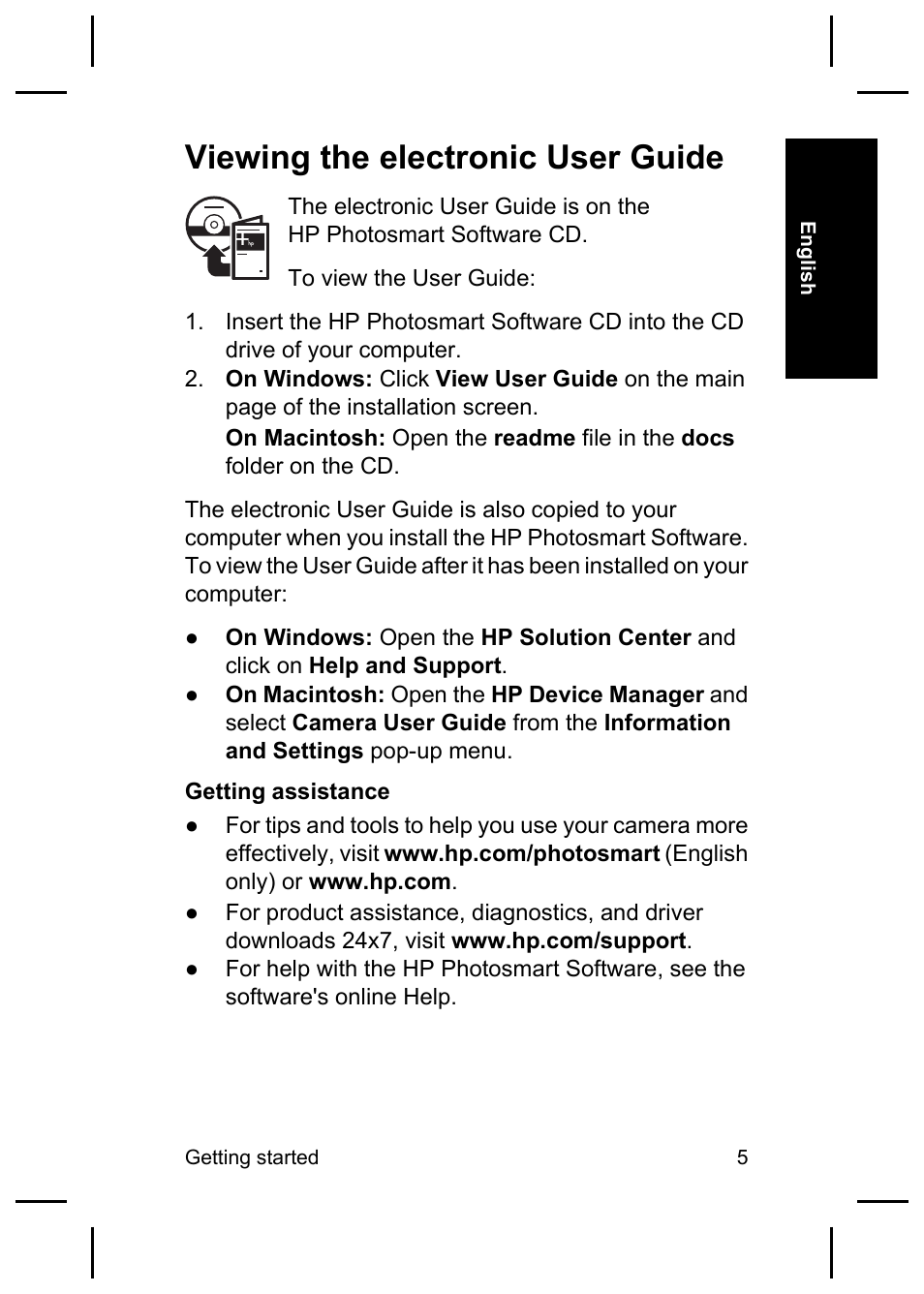 Viewing the electronic user guide | HP E427 User Manual | Page 7 / 44