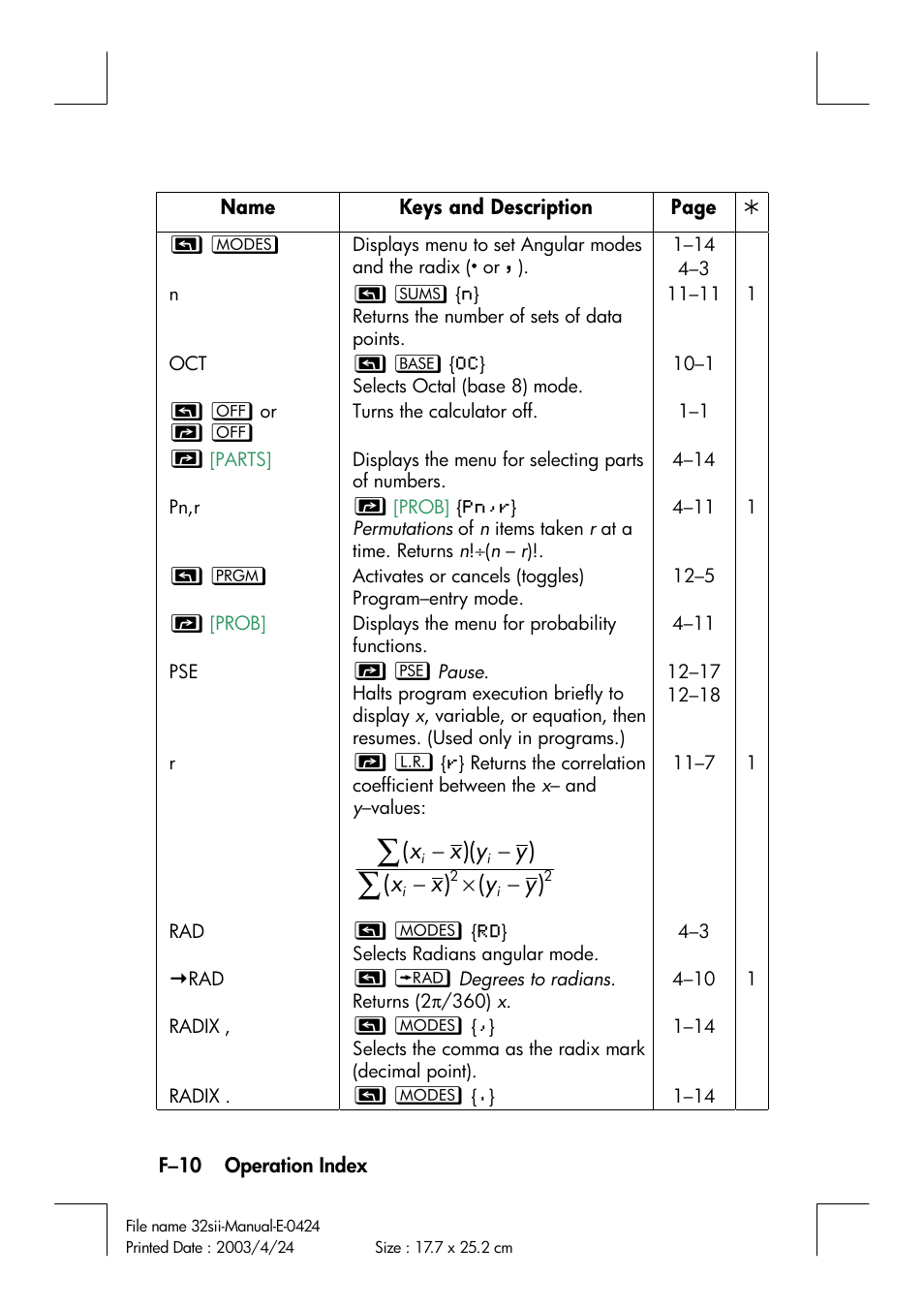 HP 32SII User Manual | Page 354 / 376