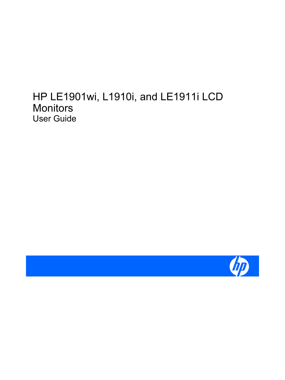 HP LE1911I User Manual | 55 pages