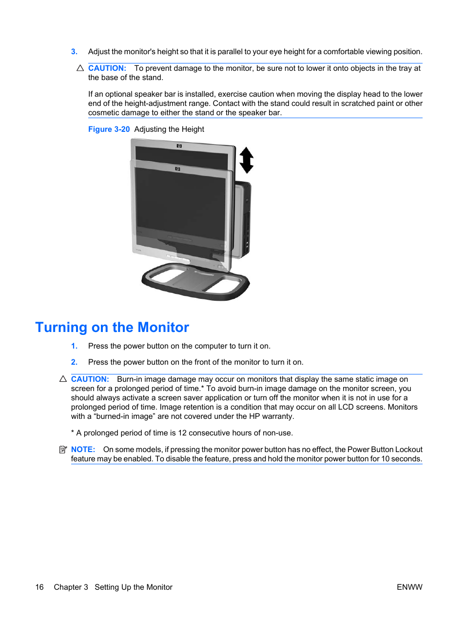 Turning on the monitor | HP LE1911I User Manual | Page 24 / 55
