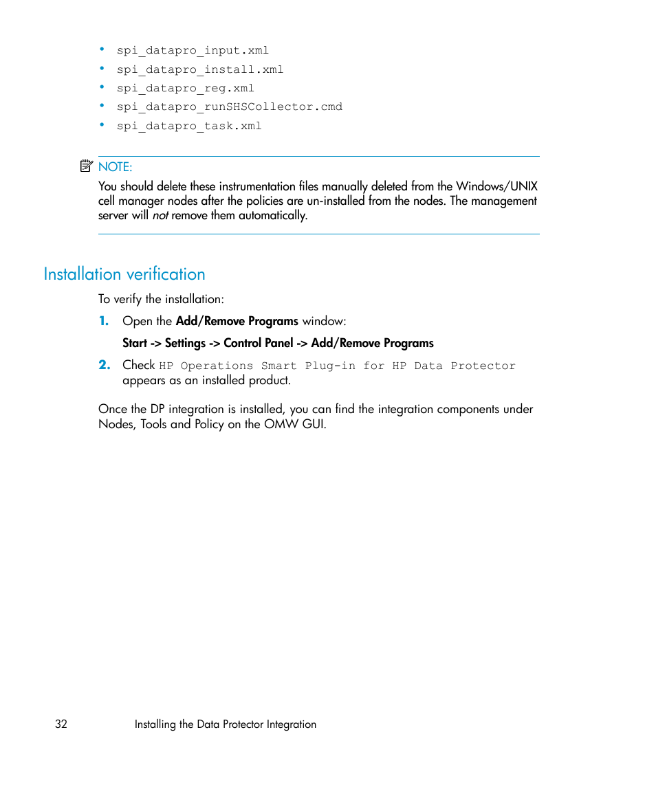 Installation verification | HP A.06.10 User Manual | Page 32 / 100