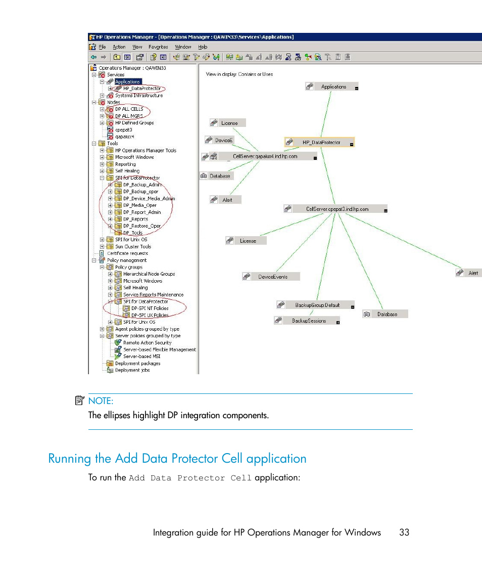 Running the add data protector cell application | HP A.06.10 User Manual | Page 33 / 100