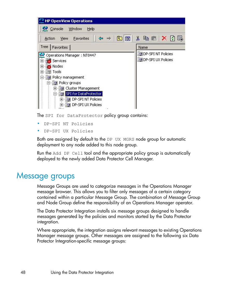 Message groups | HP A.06.10 User Manual | Page 48 / 100