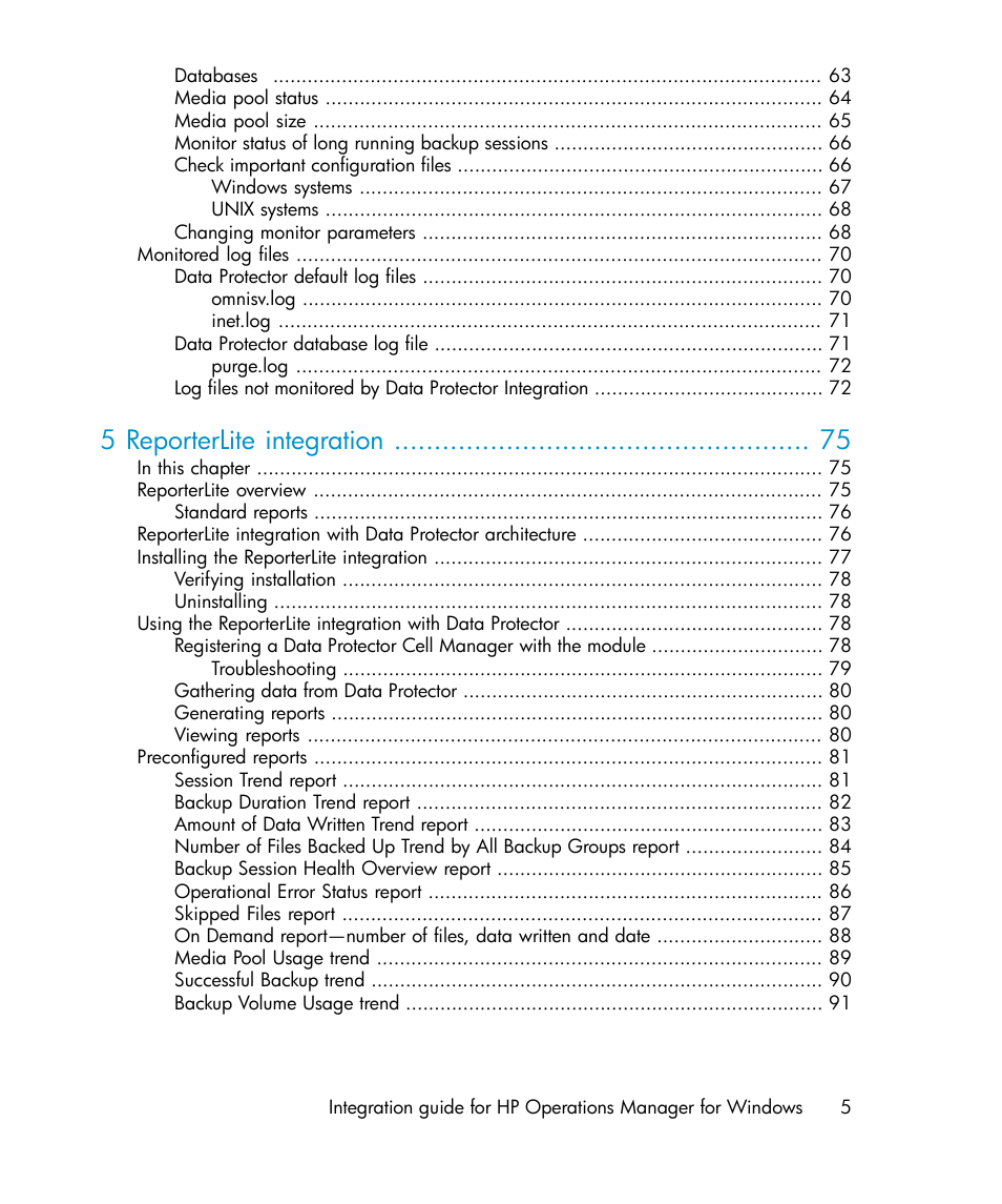 5 reporterlite integration | HP A.06.10 User Manual | Page 5 / 100