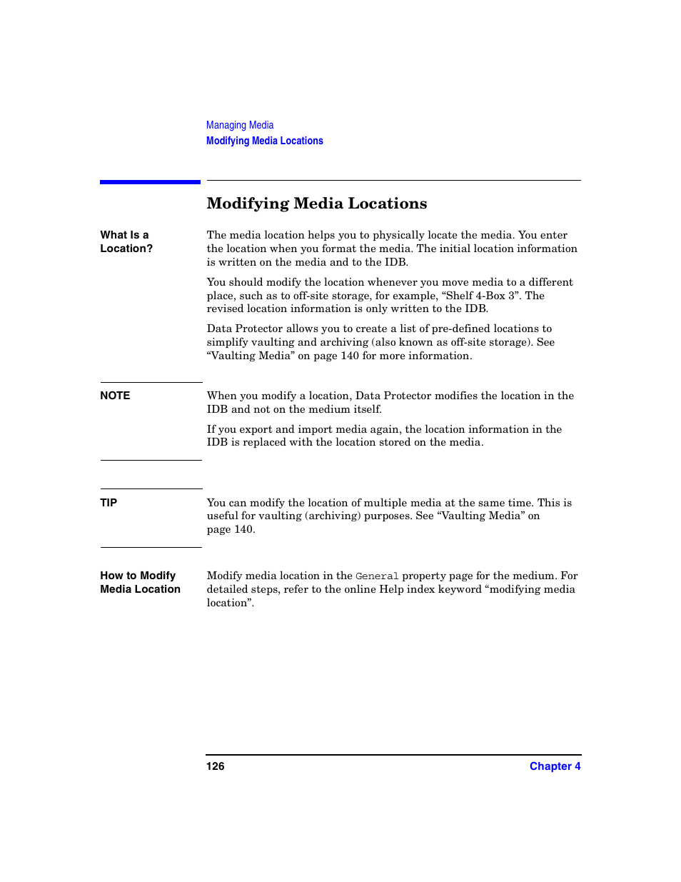 Modifying media locations | HP B6960-90078 User Manual | Page 156 / 856