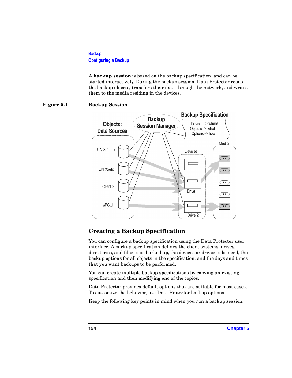 Creating a backup specification | HP B6960-90078 User Manual | Page 184 / 856