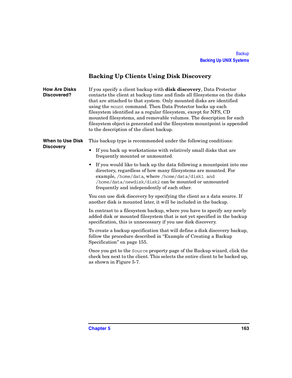 Backing up clients using disk discovery | HP B6960-90078 User Manual | Page 193 / 856