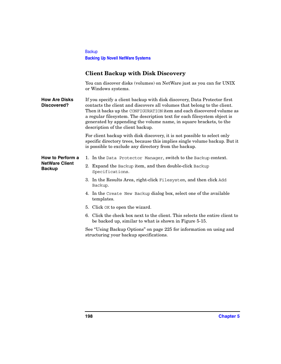 Client backup with disk discovery | HP B6960-90078 User Manual | Page 228 / 856