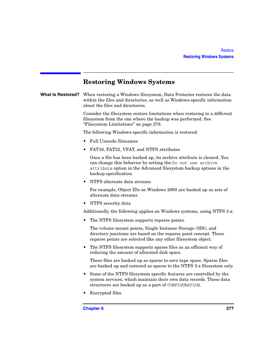 Restoring windows systems | HP B6960-90078 User Manual | Page 307 / 856