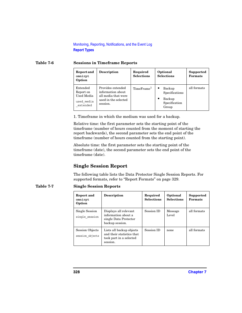 Single session report | HP B6960-90078 User Manual | Page 358 / 856