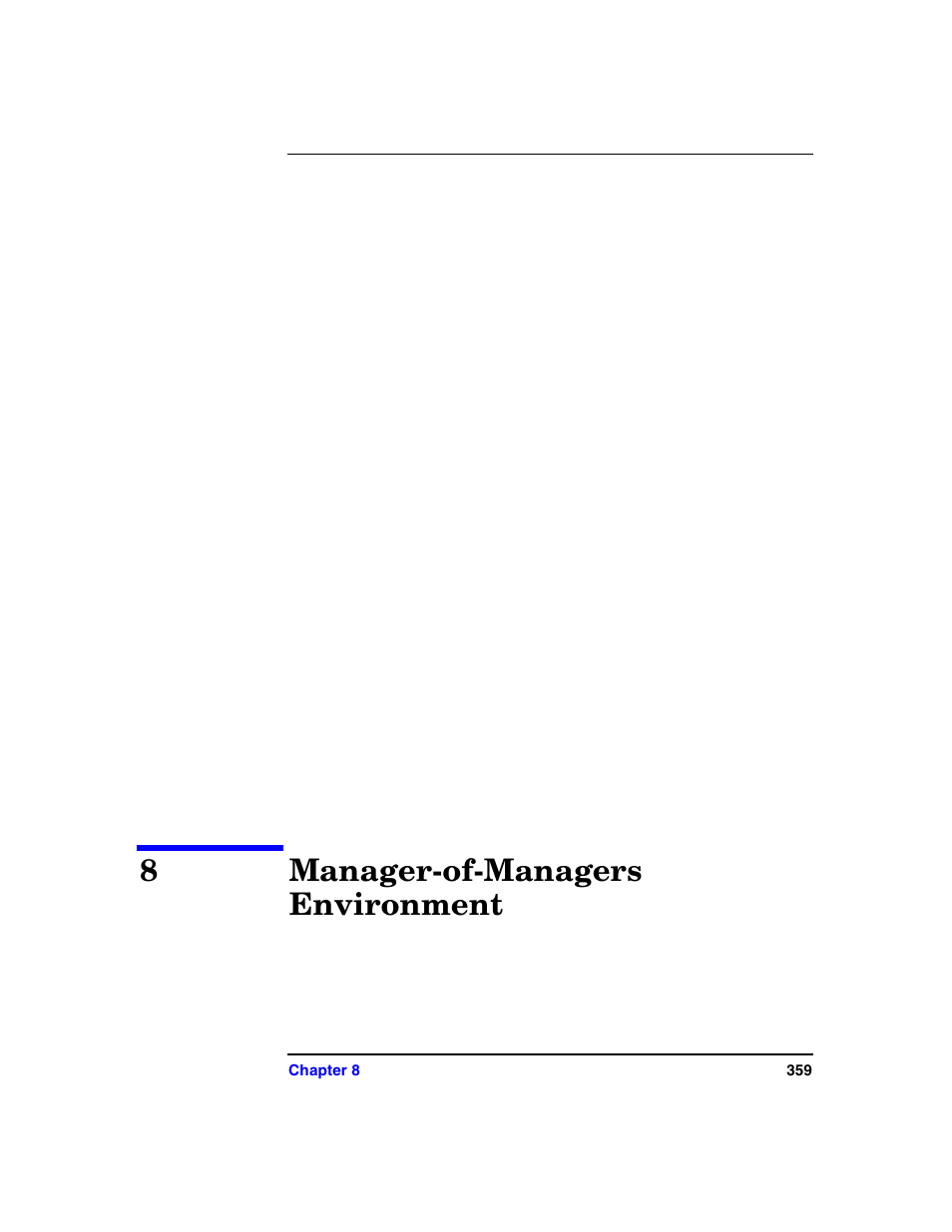 8 manager-of-managers environment, Manager-of-managers environment, 8manager-of-managers environment | HP B6960-90078 User Manual | Page 389 / 856
