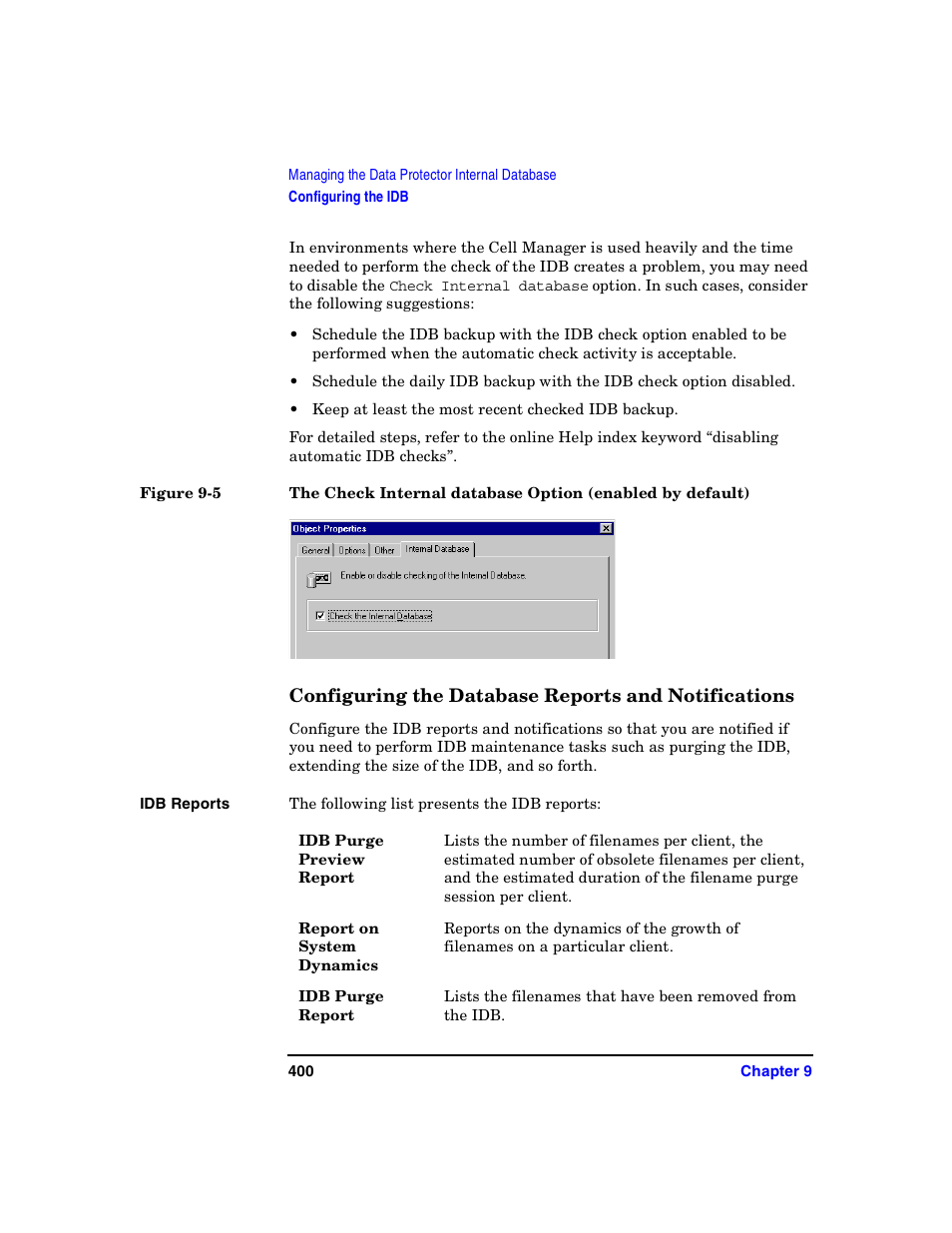 Configuring the database reports and notifications | HP B6960-90078 User Manual | Page 430 / 856