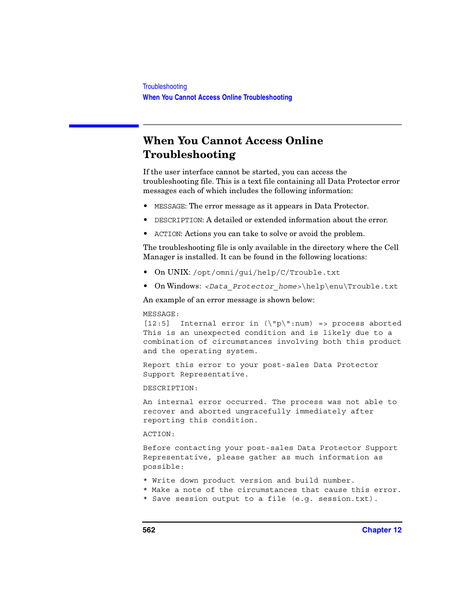When you cannot access online troubleshooting | HP B6960-90078 User Manual | Page 592 / 856