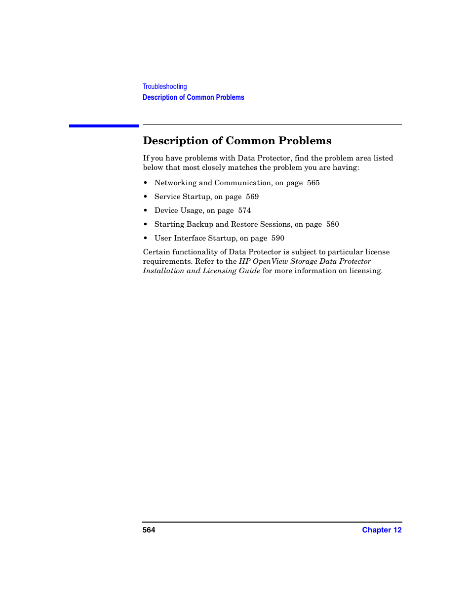 Description of common problems | HP B6960-90078 User Manual | Page 594 / 856