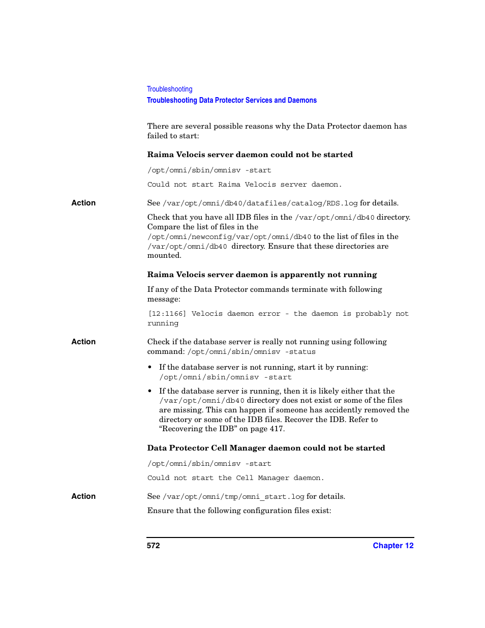 Raima velocis server daemon could not be started | HP B6960-90078 User Manual | Page 602 / 856