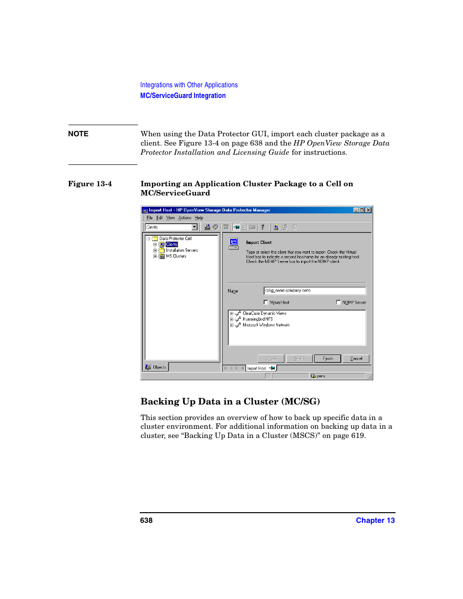 Backing up data in a cluster (mc/sg) | HP B6960-90078 User Manual | Page 668 / 856