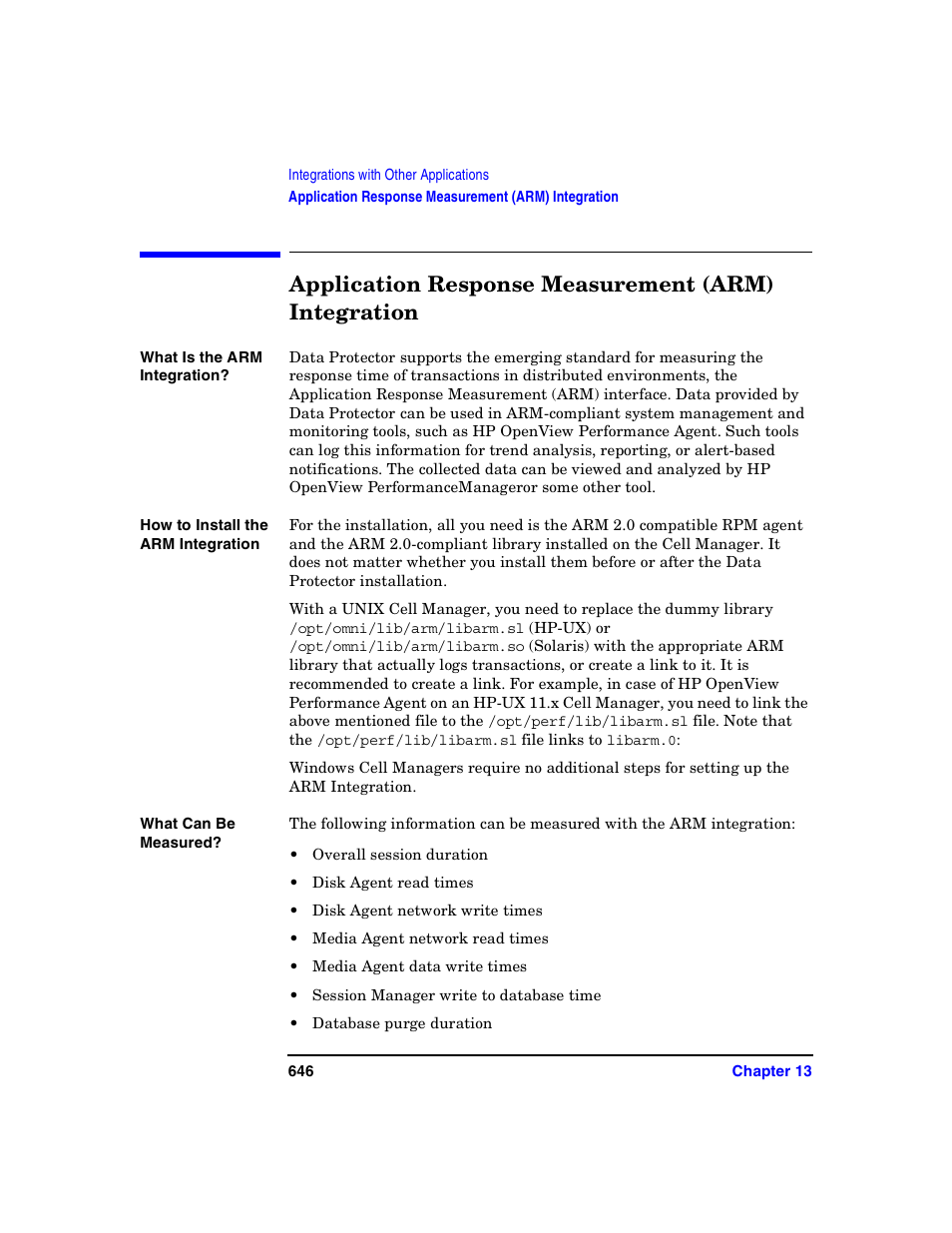 Application response measurement (arm) integration | HP B6960-90078 User Manual | Page 676 / 856
