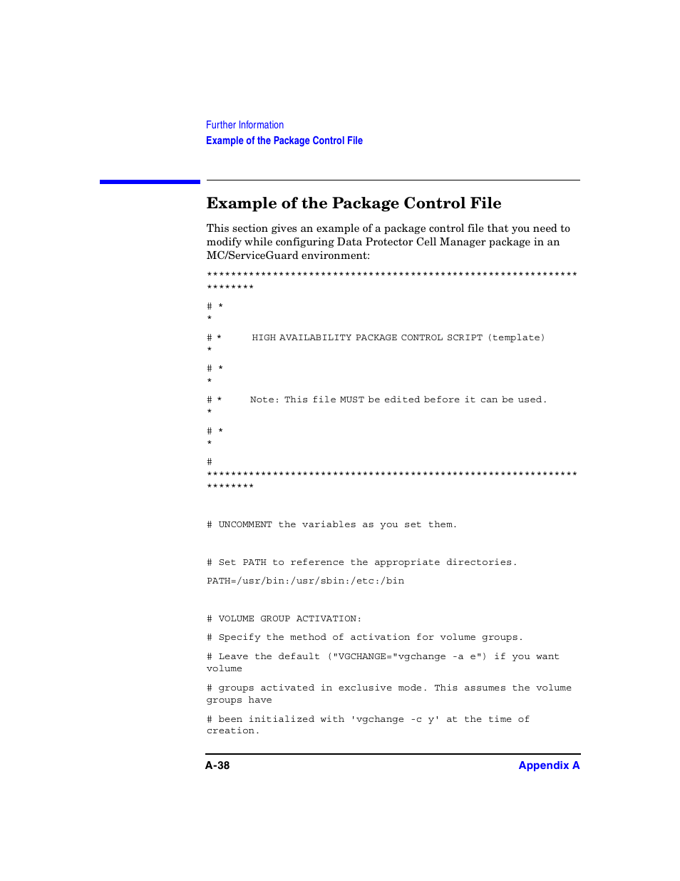 Example of the package control file | HP B6960-90078 User Manual | Page 768 / 856