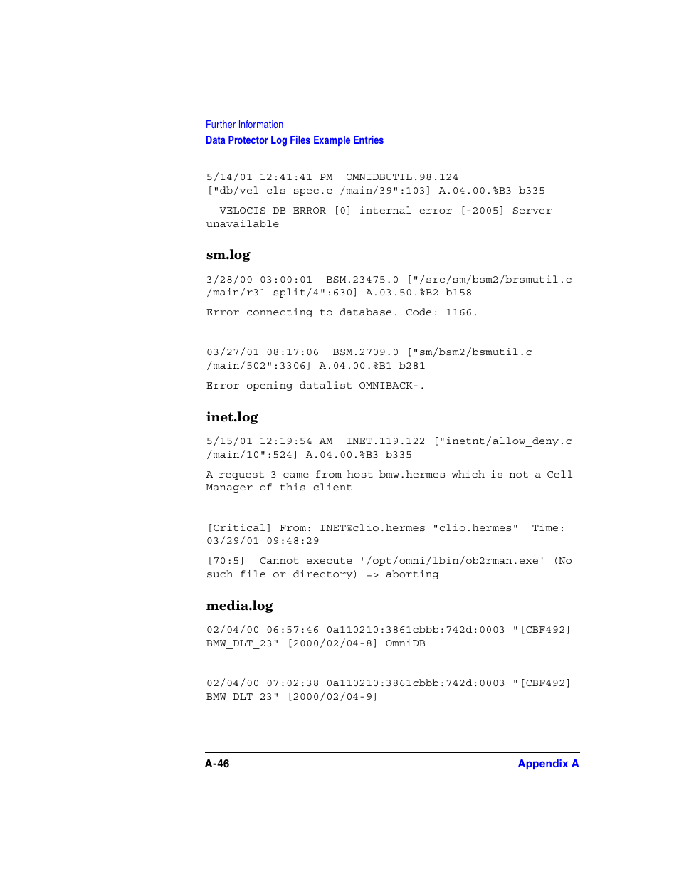 Sm.log, Inet.log, Media.log | HP B6960-90078 User Manual | Page 776 / 856