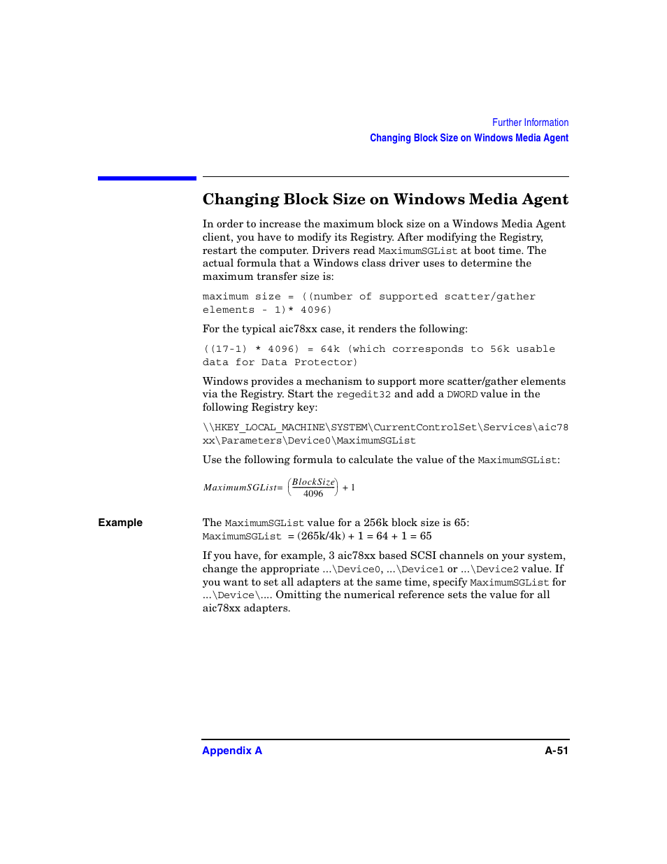Changing block size on windows media agent | HP B6960-90078 User Manual | Page 781 / 856