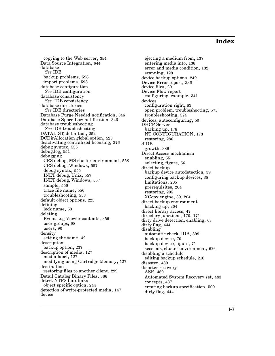 Index | HP B6960-90078 User Manual | Page 837 / 856