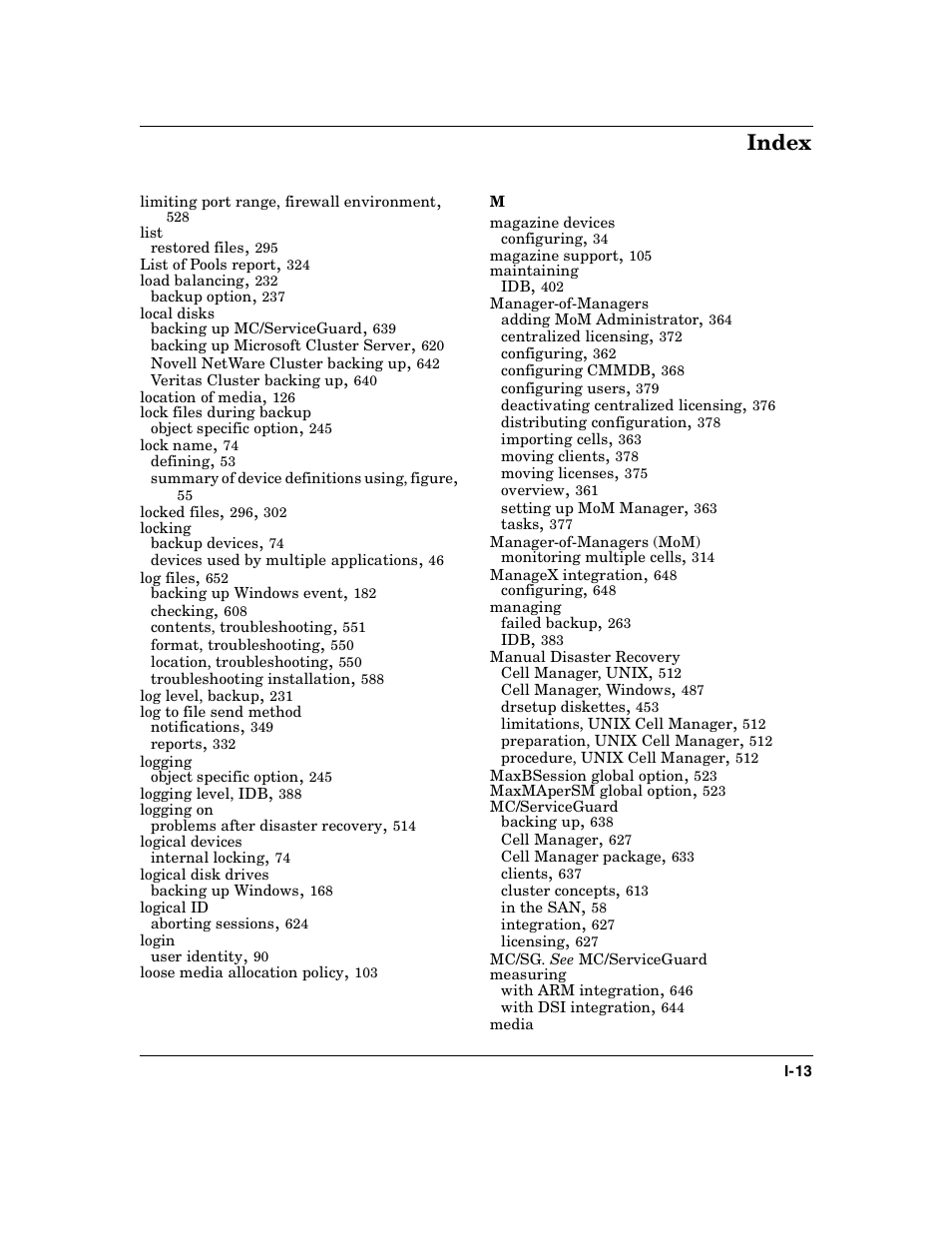 Index | HP B6960-90078 User Manual | Page 843 / 856