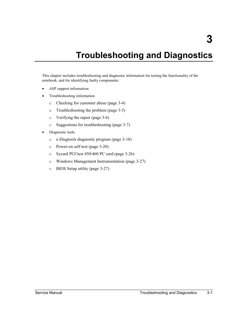 Troubleshooting and diagnostics, Troubleshooting and diagnostics -1 | HP PAVILION NX9005 User Manual | Page 98 / 153