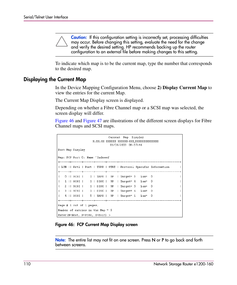 Displaying the current map | HP e1200-160 User Manual | Page 110 / 200