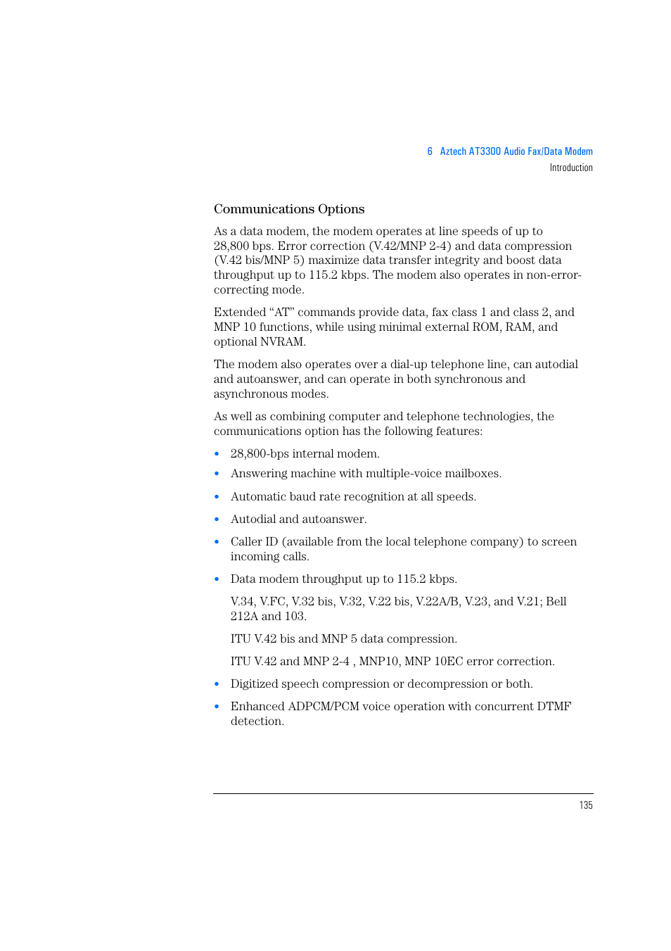 Communications options | HP Vectra 500 Series User Manual | Page 135 / 146