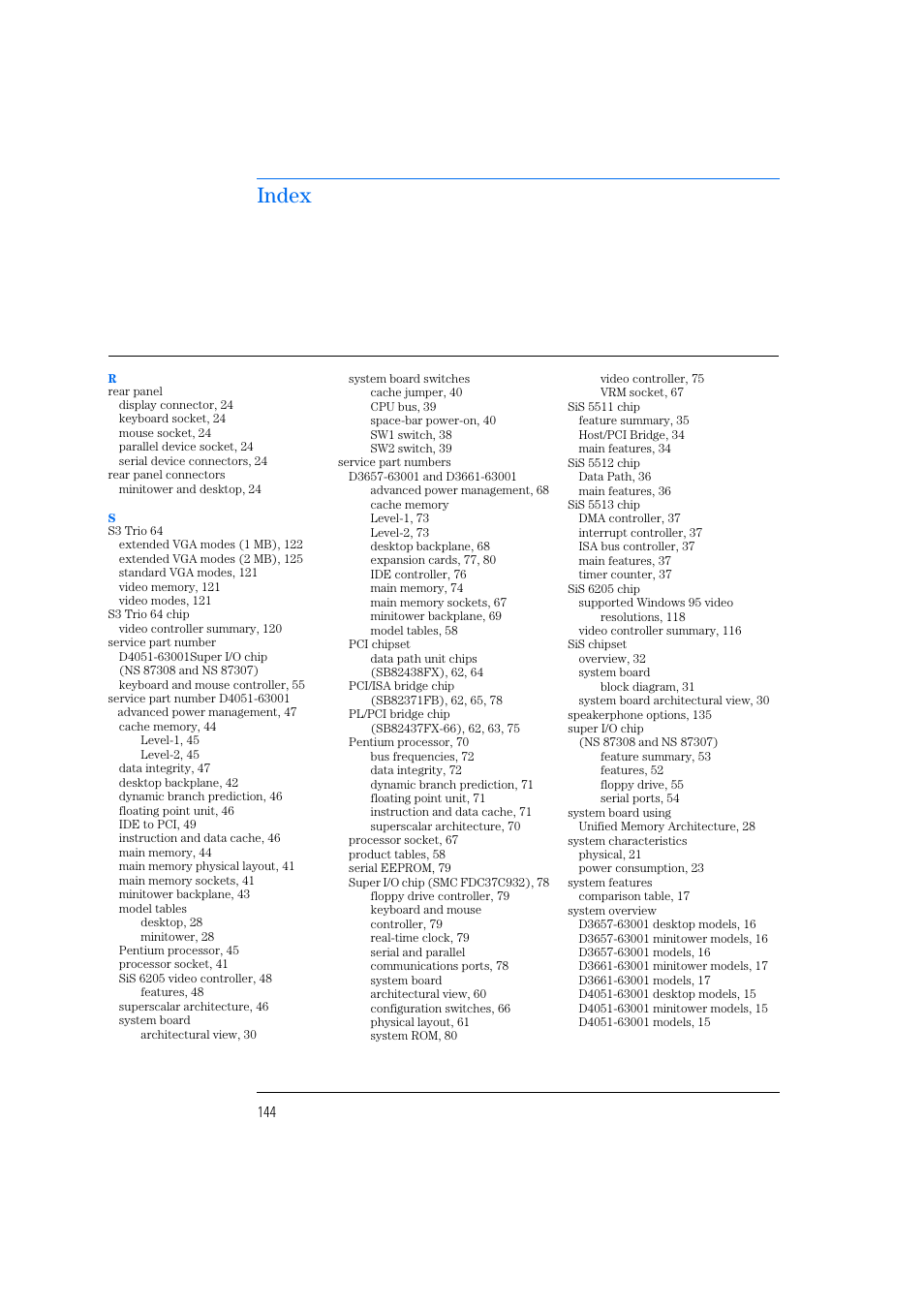 Index | HP Vectra 500 Series User Manual | Page 144 / 146
