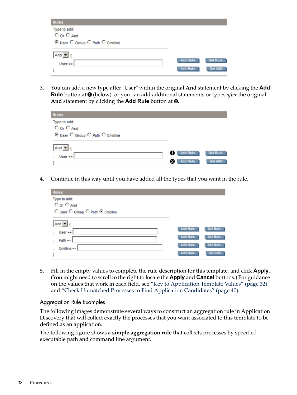Aggregation rule examples | HP 5992-3838 User Manual | Page 38 / 78