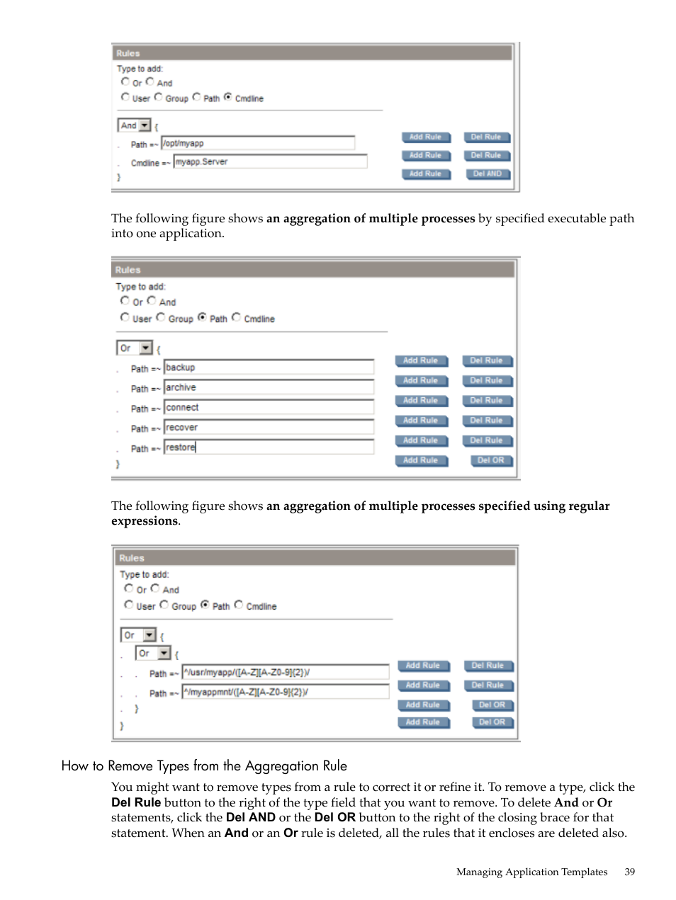 How to remove types from the aggregation rule | HP 5992-3838 User Manual | Page 39 / 78