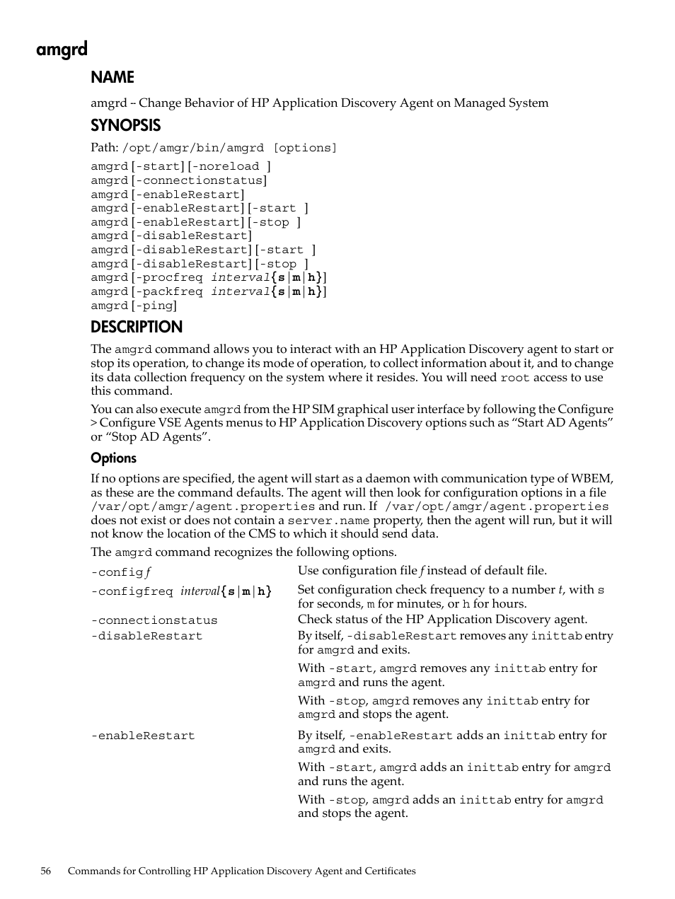 Amgrd, Name, Synopsis | Description | HP 5992-3838 User Manual | Page 56 / 78
