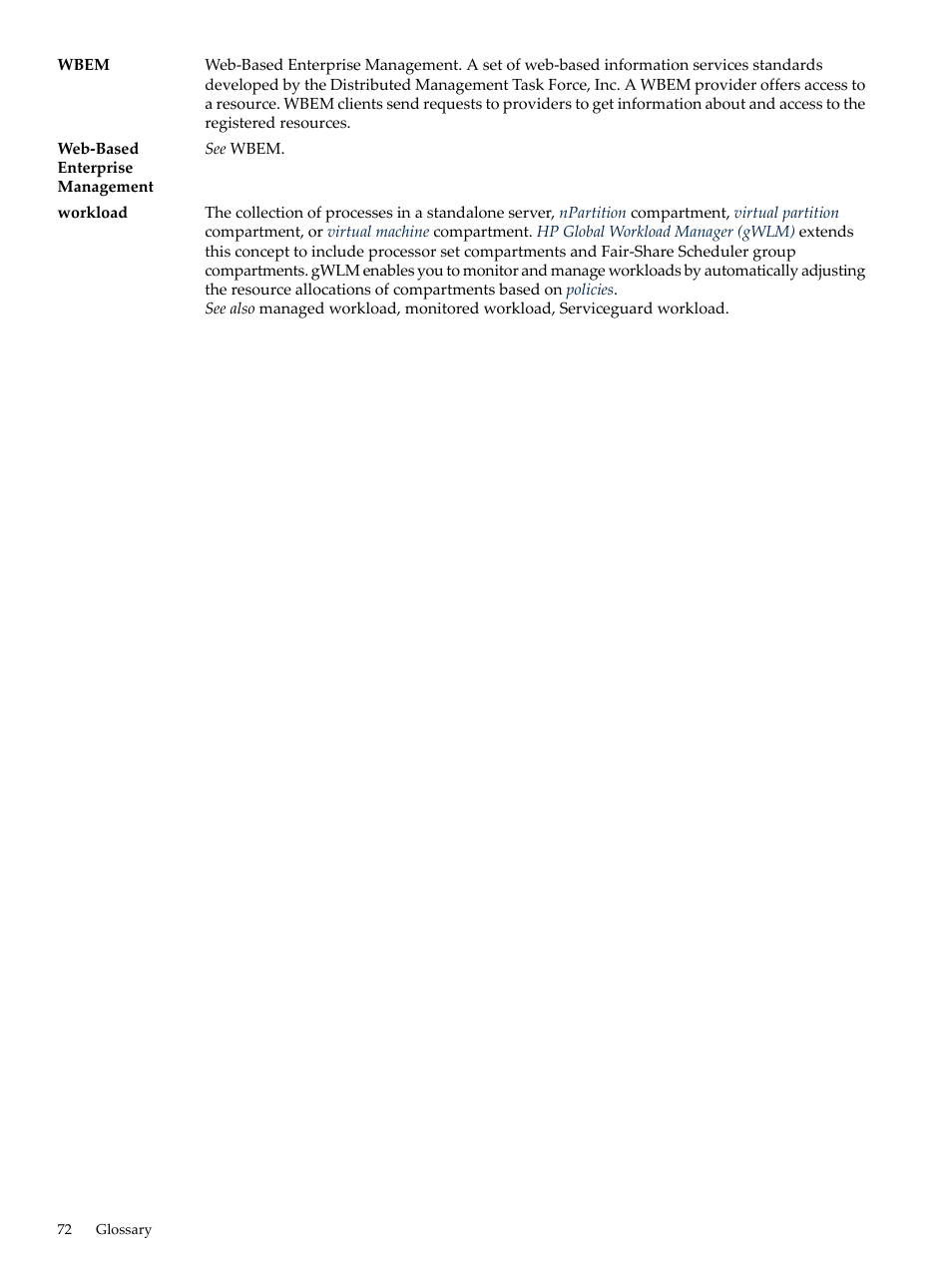 Workloads, Workload | HP 5992-3838 User Manual | Page 72 / 78