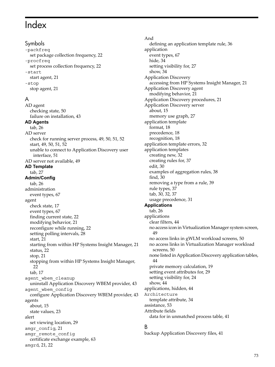 Index | HP 5992-3838 User Manual | Page 73 / 78