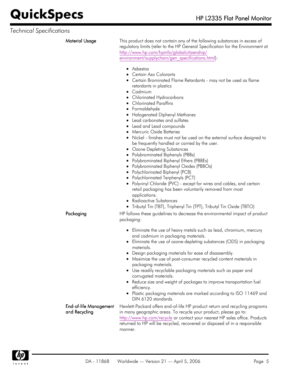 Quickspecs | HP Workstation P9615A#xxx User Manual | Page 5 / 7