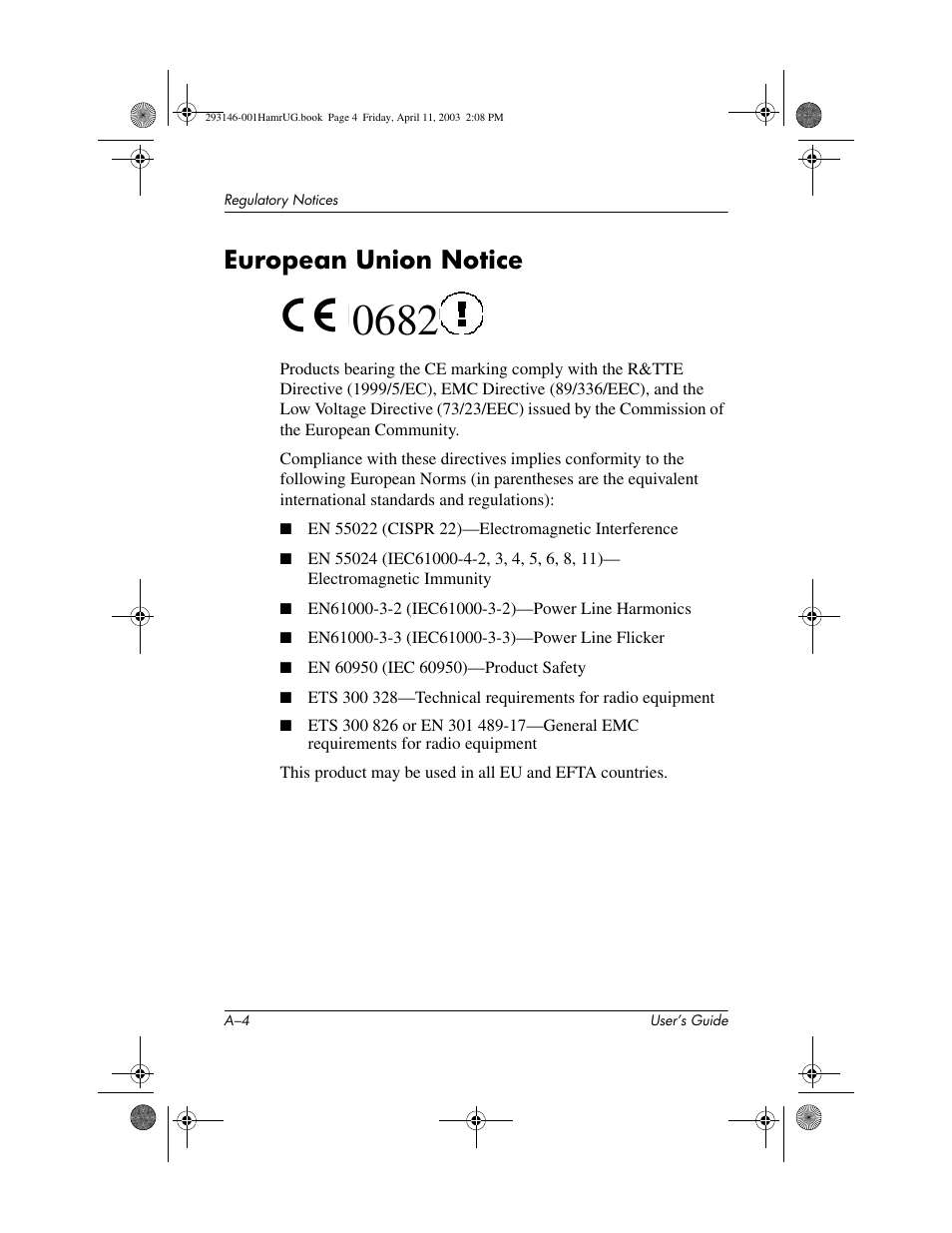 European union notice | HP h2200 Series User Manual | Page 115 / 125