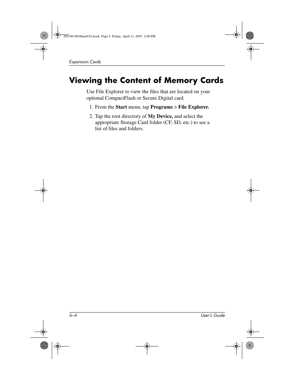 Viewing the content of memory cards, Viewing the content of memory cards –4 | HP h2200 Series User Manual | Page 68 / 125
