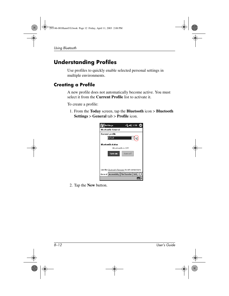 Understanding profiles, Creating a profile, Understanding profiles –12 | HP h2200 Series User Manual | Page 87 / 125