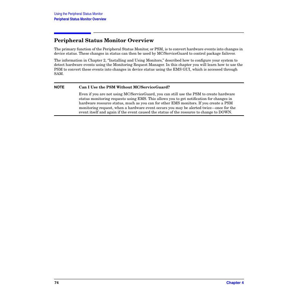 Peripheral status monitor overview | HP B6191-90029 User Manual | Page 74 / 140
