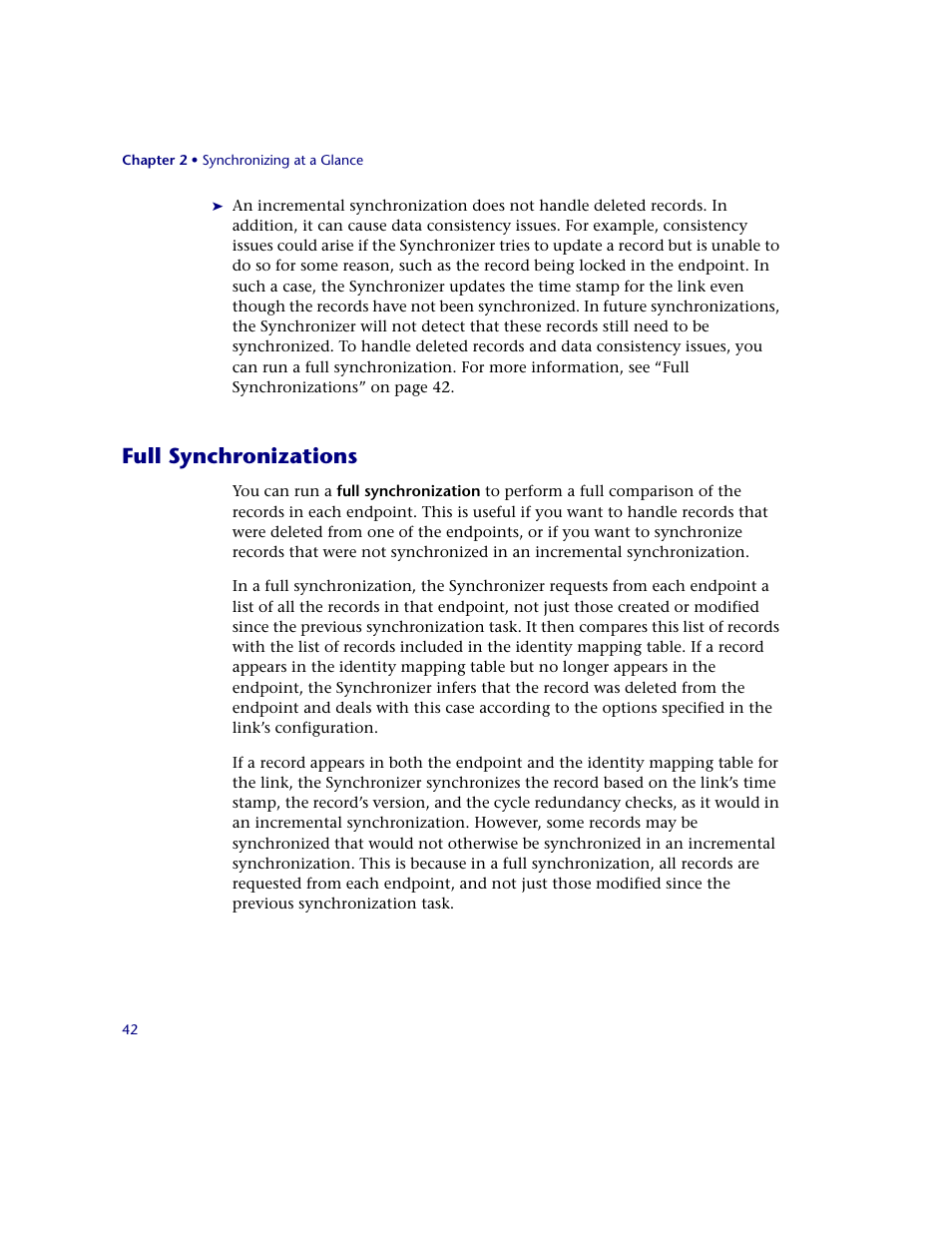 Full synchronizations | HP Quality Center Synchronizer 1.2 User Manual | Page 42 / 130