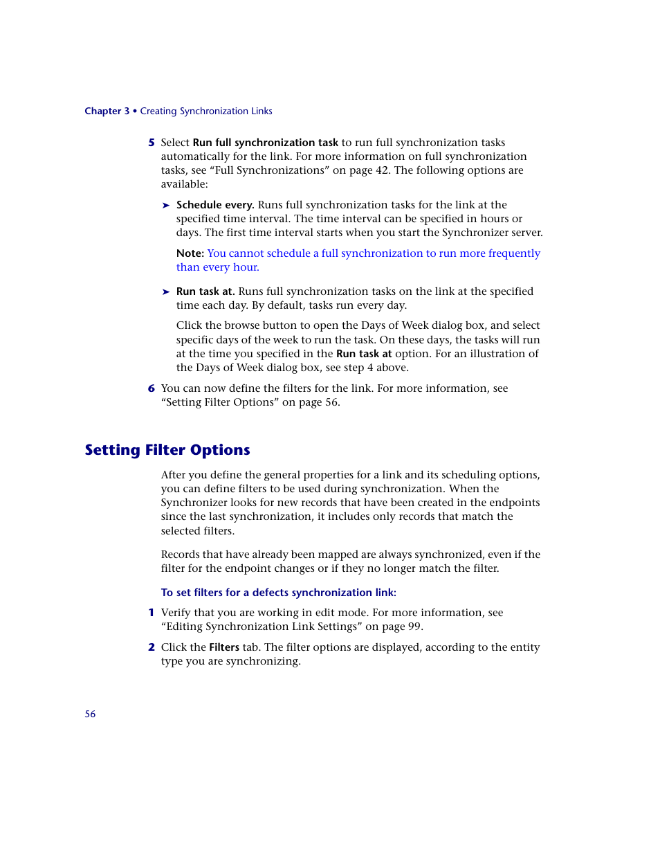 Setting filter options | HP Quality Center Synchronizer 1.2 User Manual | Page 56 / 130