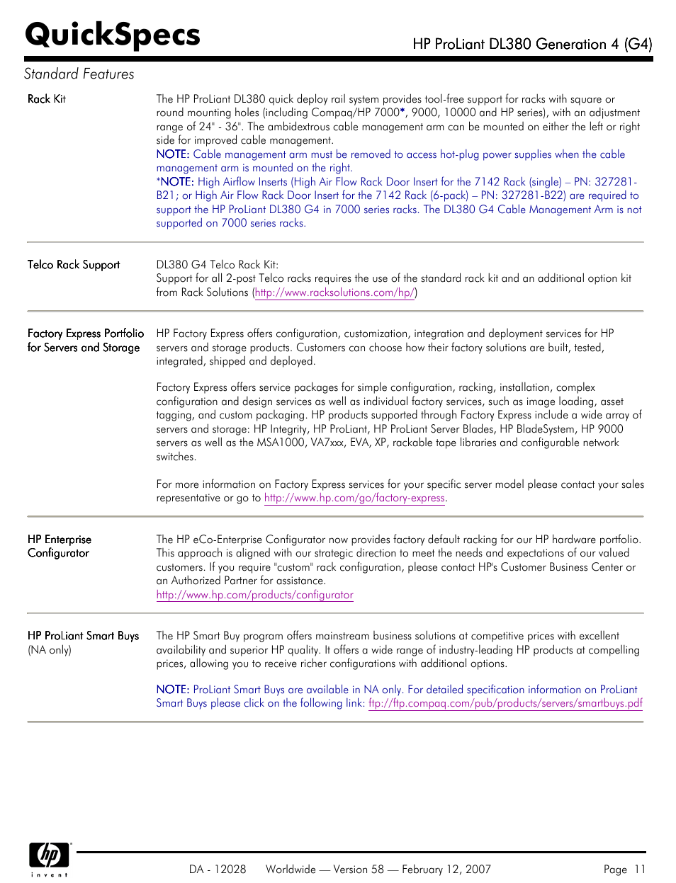 Quickspecs | HP SCSI User Manual | Page 11 / 48
