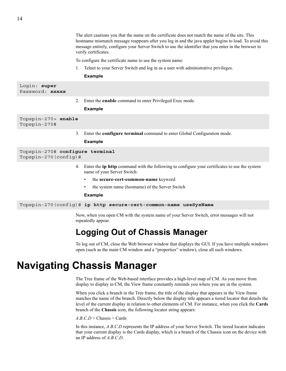 Logging out of chassis manager, Navigating chassis manager, Log out of chassis manager | Navigate chassis manager | HP 377707-002 User Manual | Page 22 / 92
