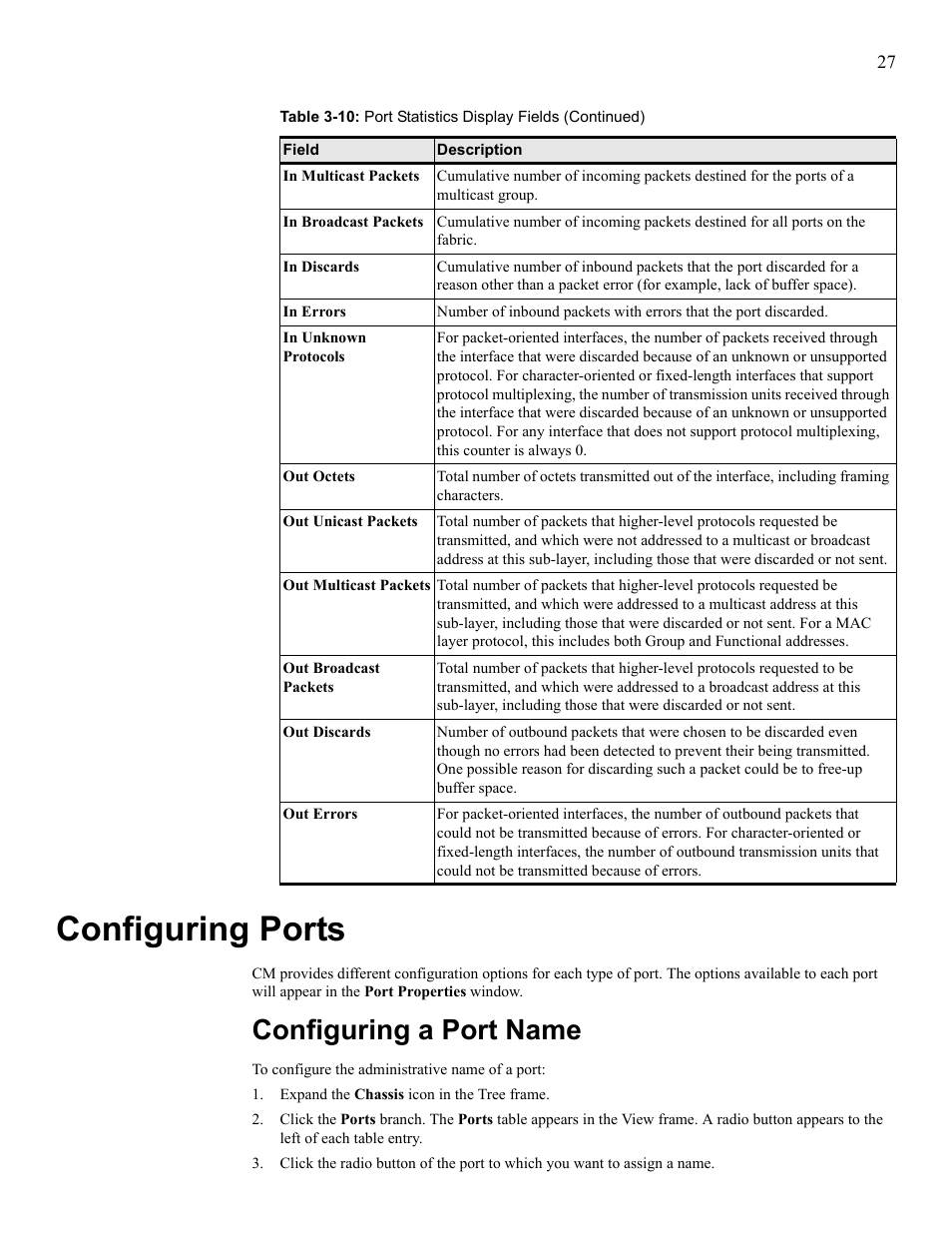 Configuring ports, Configuring a port name, Configure ports | Configure a port name | HP 377707-002 User Manual | Page 35 / 92