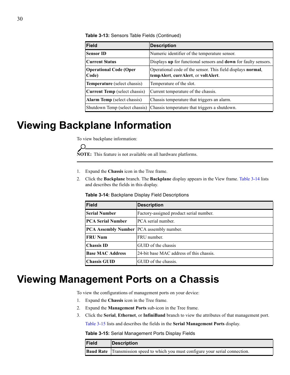 Viewing backplane information, Viewing management ports on a chassis | HP 377707-002 User Manual | Page 38 / 92