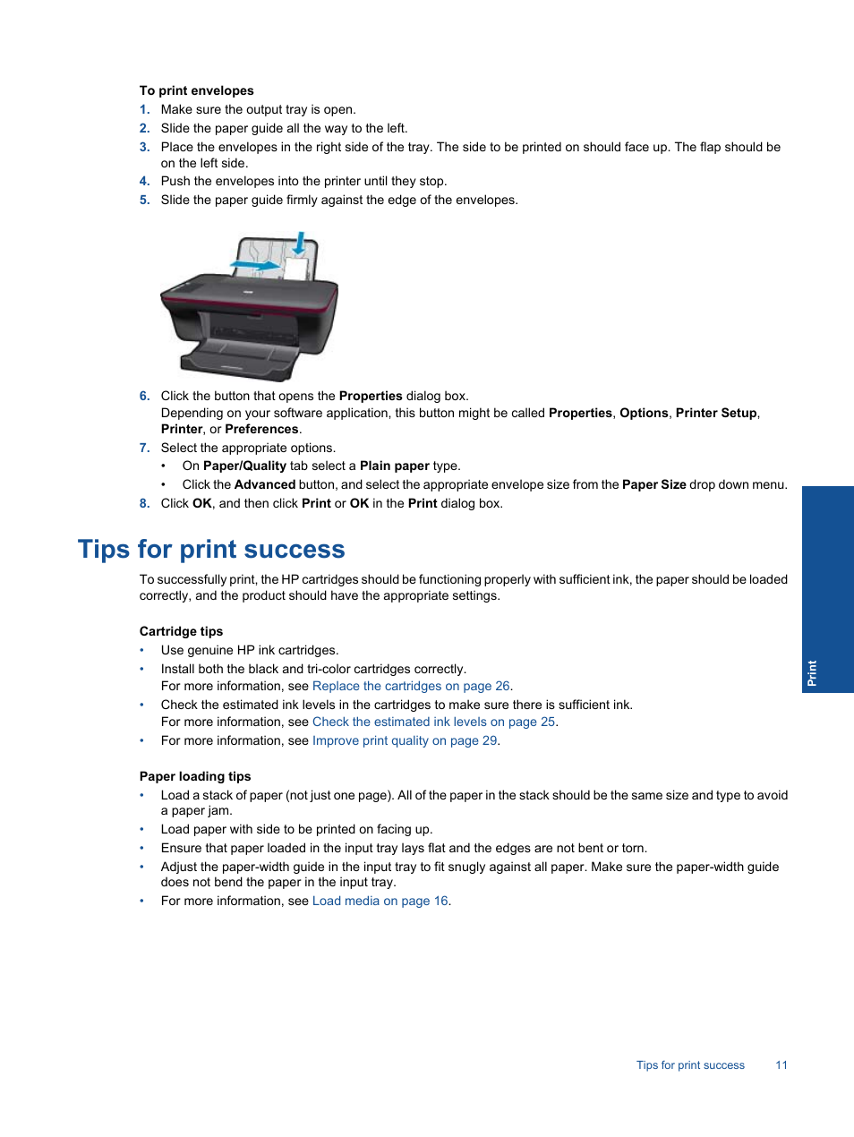 Tips for print success | HP 2060 K110 User Manual | Page 13 / 48