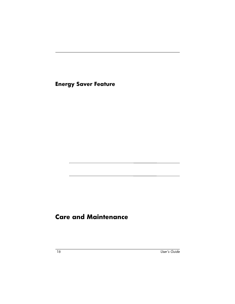 Energy saver feature, Care and maintenance | HP 1825 User Manual | Page 18 / 32