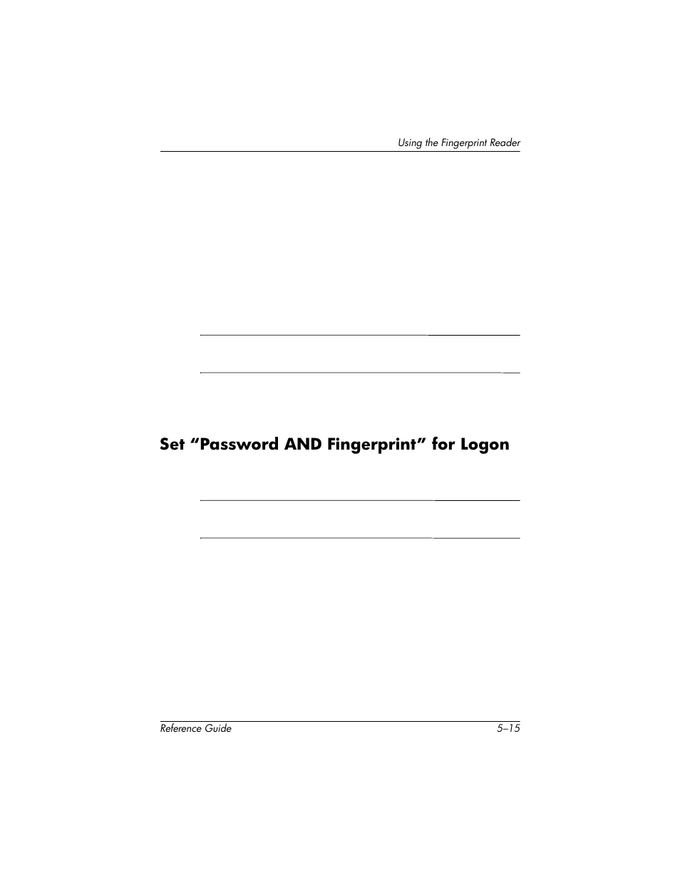 Set “password and fingerprint” for logon, Set “password and fingerprint” for logon –15 | HP h5400 User Manual | Page 153 / 273
